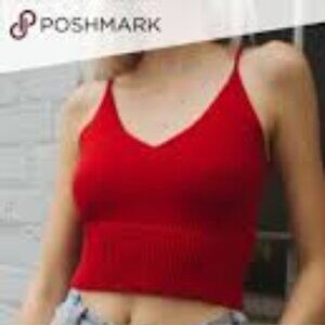 4 / $20 Fitted burgundy Sleeveless Crop Top.